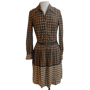 Nancy Valentine Vintage 1970s Retro Geometric Dress Size Small See Measurements